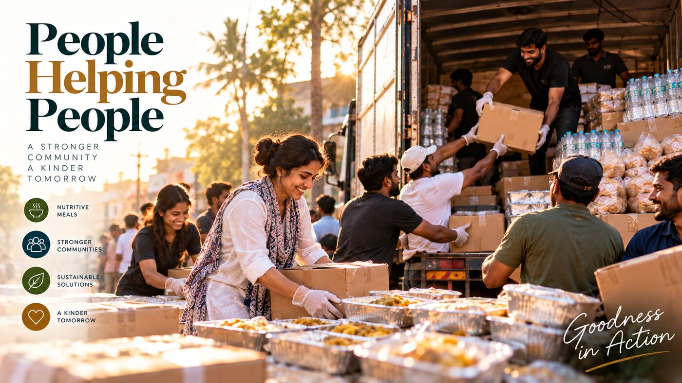 Volunteers unloading supplies from a truck — People Helping People